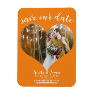 Íman Fotos de Coração Laranja Casamento Salve a Data