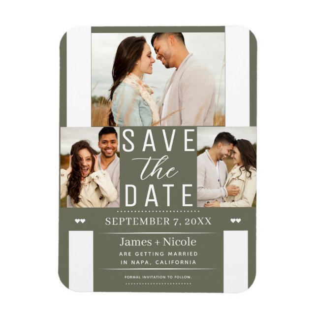 Íman Fotos de Noivado para Salvar a Data de Casamento e (Vertical)