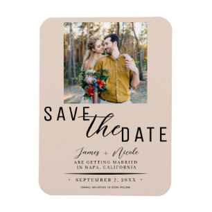 Íman Fotos de Noivado Save the Date Bisque de Amêndoas 