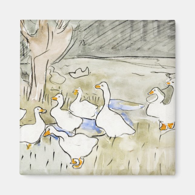 Íman Fotos de Pato Bonito Desenhado à Mão Fotos de Pato (Frente)