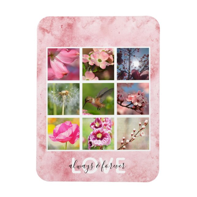 Íman Fotos Pessoais Cor-de-Rosa Amor (Vertical)