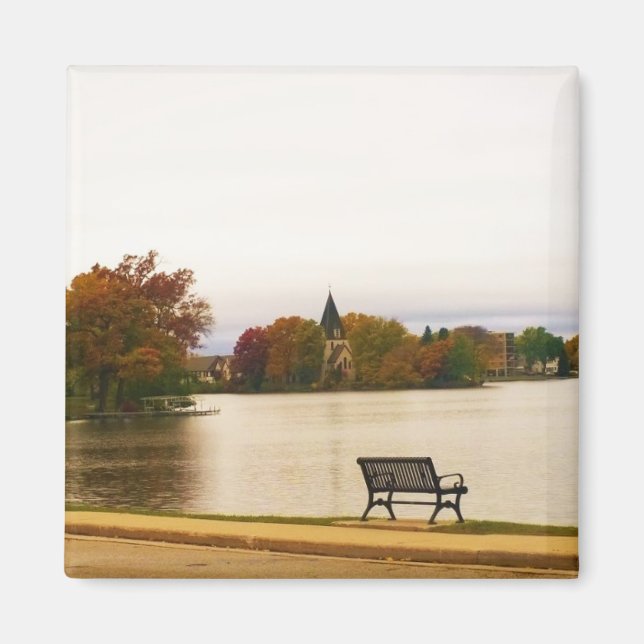 Íman Fowler Lake no outono, Wisconsin (Frente)