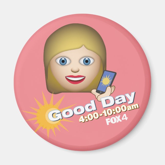 ÍMAN FOX 4 BOM DIA EMOJI LAUREN REFRIGERADOR MAGNET (Frente)