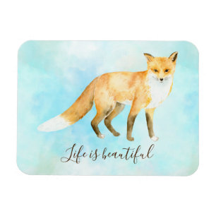 Íman Fox Aqua Mint Watercolor