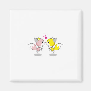 Íman Fox Love Kiss Animal Fofo Design