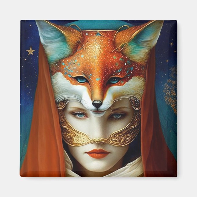Íman Fox Mulher Surreal Fantasy Art (Frente)