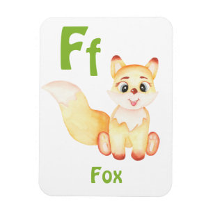 Íman Fox personalize ABC: Carta F - Adicione seu nome