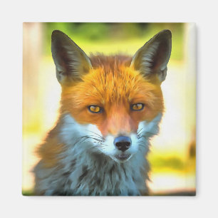 Íman Fox Retrait - Arte Realista da Vida Selvagem