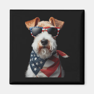 Íman Fox Terrier Dog 4 De Julho Independência Americana