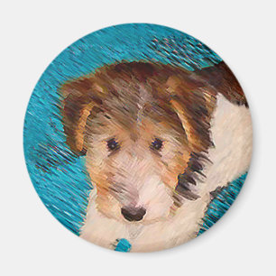 Íman Fox Terrier Puppy Painting - Arte Original De Cão