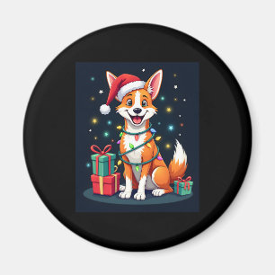 Íman Fox Terrier Xmas Lighting Papais noeis Fox Terrier