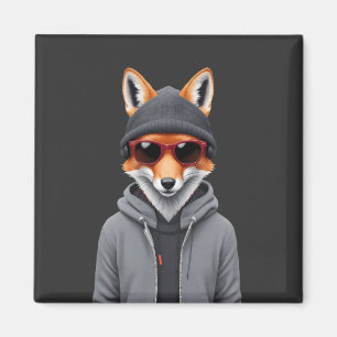 Íman Fox Vestindo Hoodie Engraçado Caráter Legal Animal
