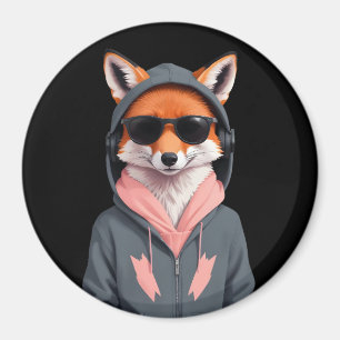 Íman Fox Vestindo Hoodie Engraçado Caráter Legal Animal