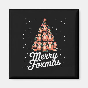Íman Fox Xmas Tree Foxes Feliz de Árvore de Natal Foxma