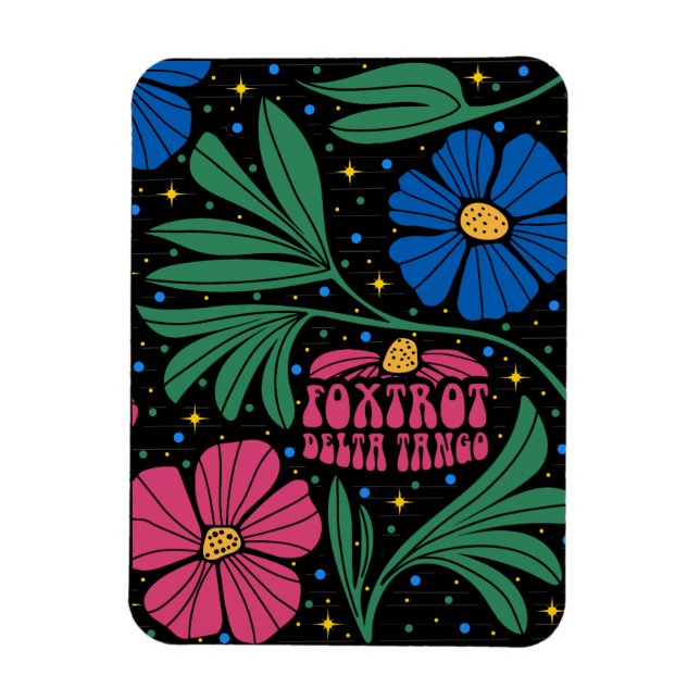 Íman Foxtrot Delta Tango Flower Boho (Vertical)