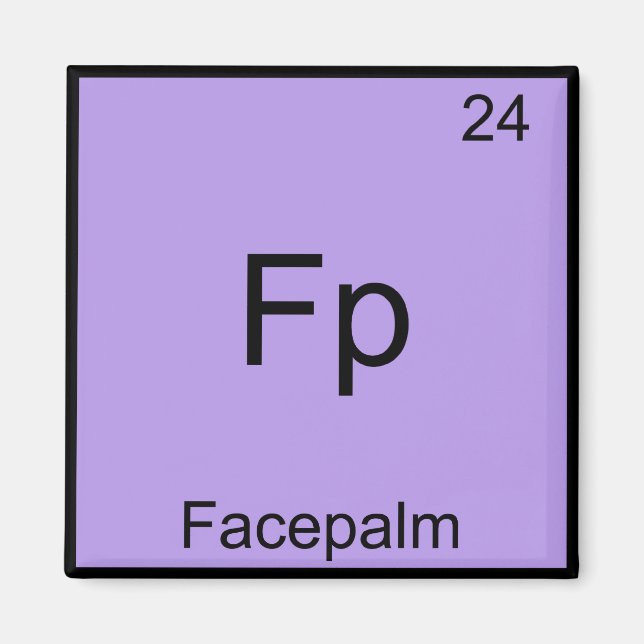 Íman Fp - Facepalm Camiseta de Química Elemento Meme En (Frente)