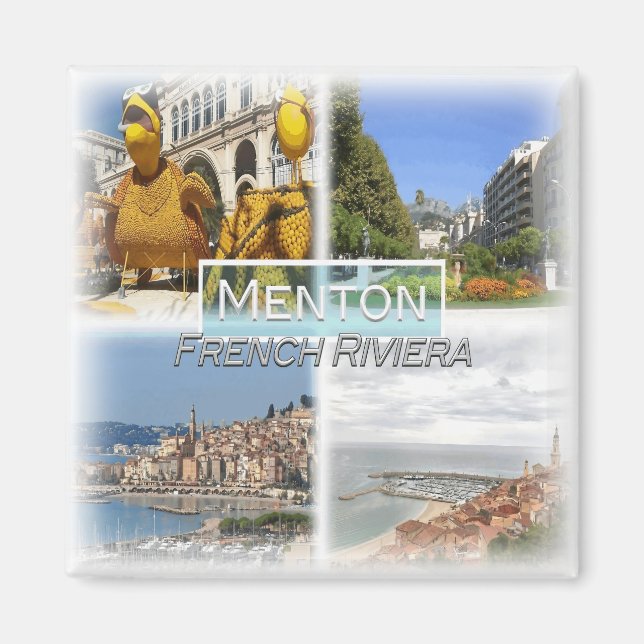 Íman FR0129 Europa, França, Menton, Fridge (Frente)