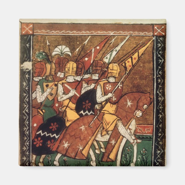 Íman Fr 9084 f.20v: Cavaleiros no cavalo (Frente)