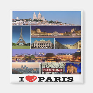 Íman FR - França - Paris - Eu Amo. Mosaico de Colagem