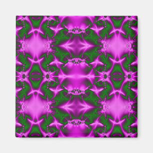 Íman fractal cor-de-rosa e verde