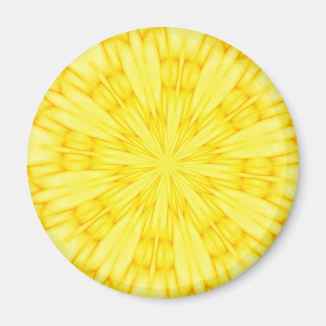 Íman Fractal de Flor Amarelo (Frente)