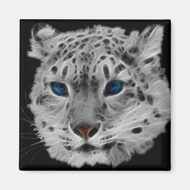 Íman Fractal do leopardo de neve (Frente)