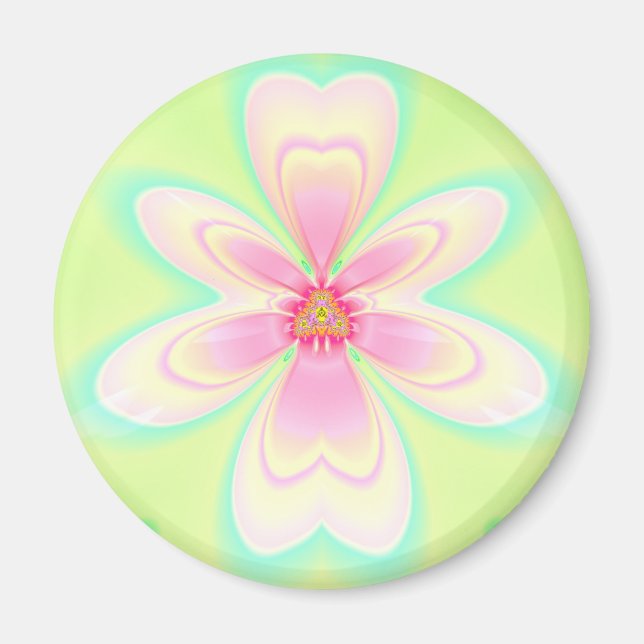ÍMAN ~ FRACTAL ~ FLOR DE PÁSCOA PASTEL ~ (Frente)