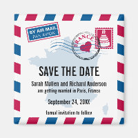 França Air Mail Wedding Save the Date (Salvem a da