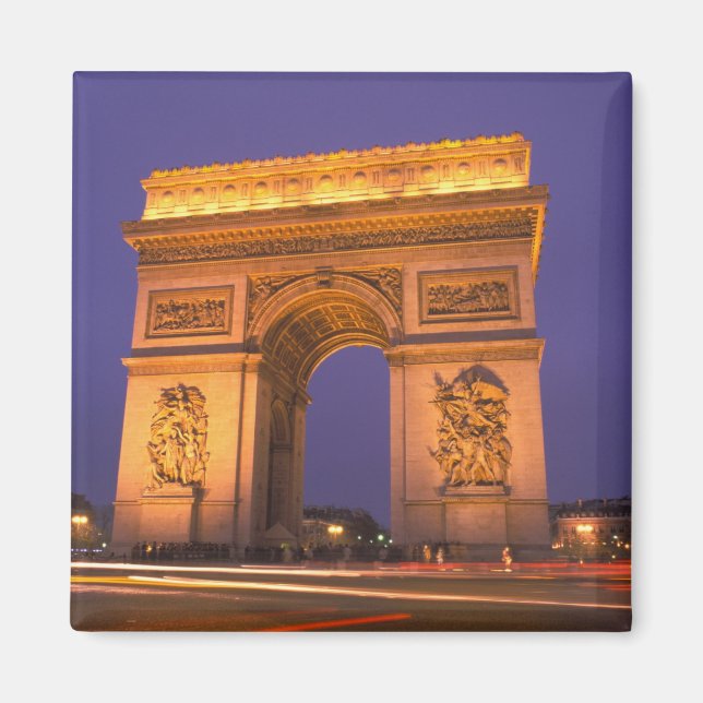 Íman França, Paris, Arco do Triunfo ao crepúsculo. (Frente)