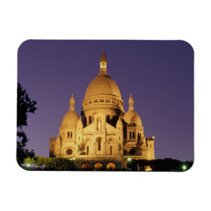 Íman França, Paris, Sacré-Coeur ao anoitecer.