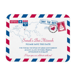 Íman FRANCE Air Mail Bat Mitzvah Salvar Data 3x4