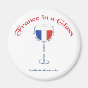 Íman France em um vidro