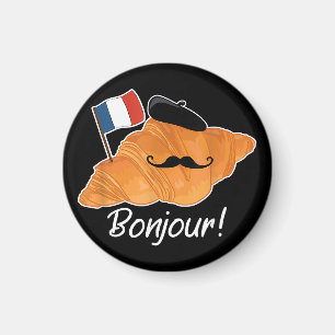 Íman Francês Croissant Lover França Bandeira Francófilo