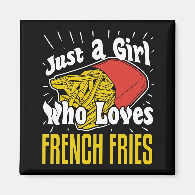 Íman Francês Fries Engraçado Garota-Presente (Frente)