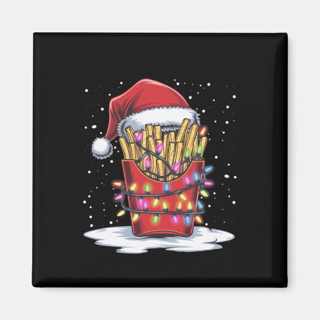 Íman Francês Fries Natal Árvore Santa Hights Xmas (Frente)