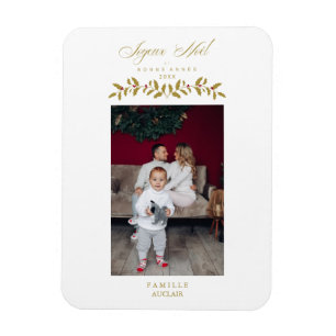 Íman Francês Moderno Elegante Joyeux Noël Foto Família