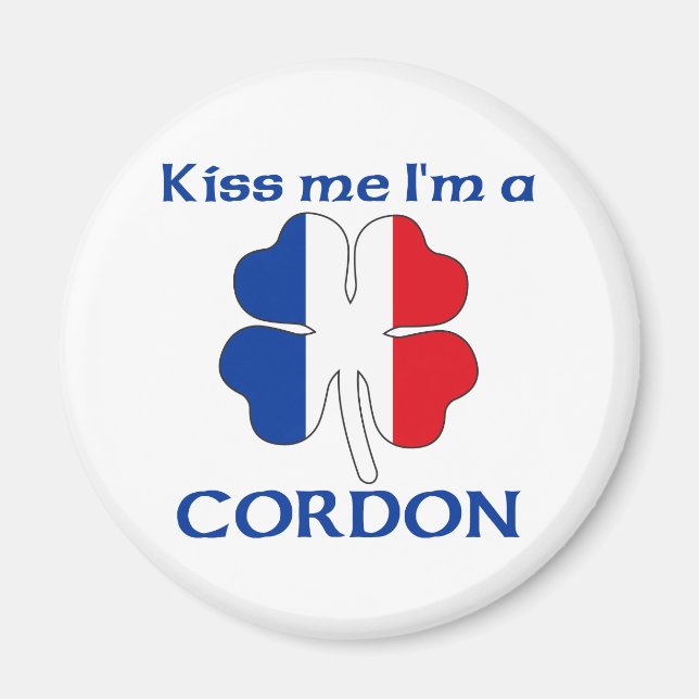 Íman Francês personalizado me beija, eu sou Cordon (Frente)