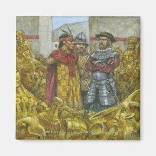 Íman Francisco Pizarro ao lado do imperador Atahualpa