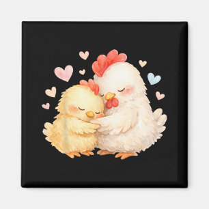 Íman Frango Aquarela Fofa Abraçando Gentilmente _1