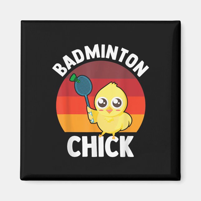 Íman Frango de Badminton Jogador de Badminton Peteca Es (Frente)