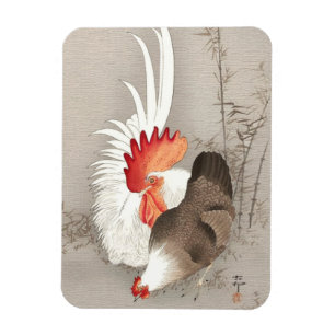 Íman Frango e Galo por Ohara Koson