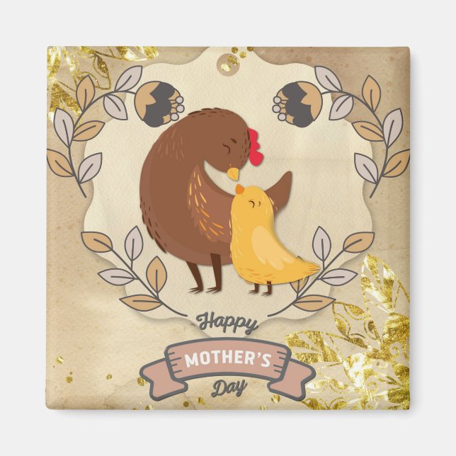 Íman Frango e Pintinho de diversão gentil com Dia de as (Frente)
