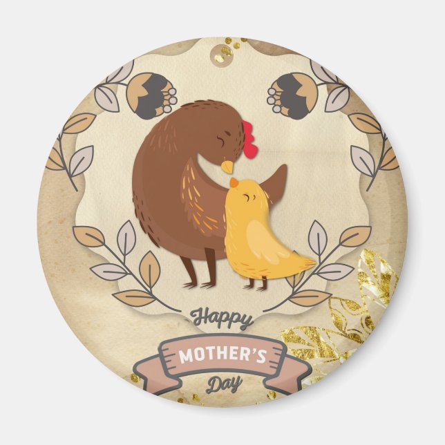 Íman Frango e Pintinho de diversão gentil com Dia de as (Frente)
