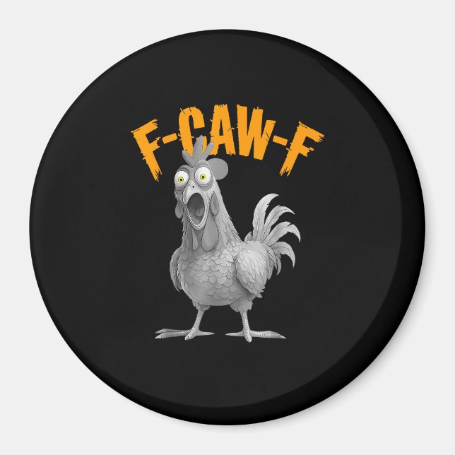 Íman Frango F-Caw-F Engraçado Frango F-Caw-F Retro Clás (Frente)