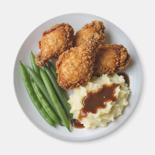 Íman Frango Frito, Purê de Batatas e Feijão Verde