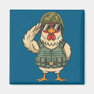 Íman Frango Militar Saudando Soldado Galo Militar Exérc