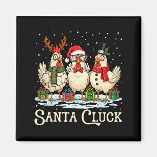 Íman Frango Santa Cluck Natal Animal de Fazenda Engraça