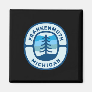 Íman Frankenmuth Michigan Mi Retro Winter Forest Souven