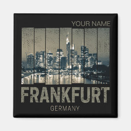 Íman Frankfurt Alemanha Skyline Retro Vintage Souvenir