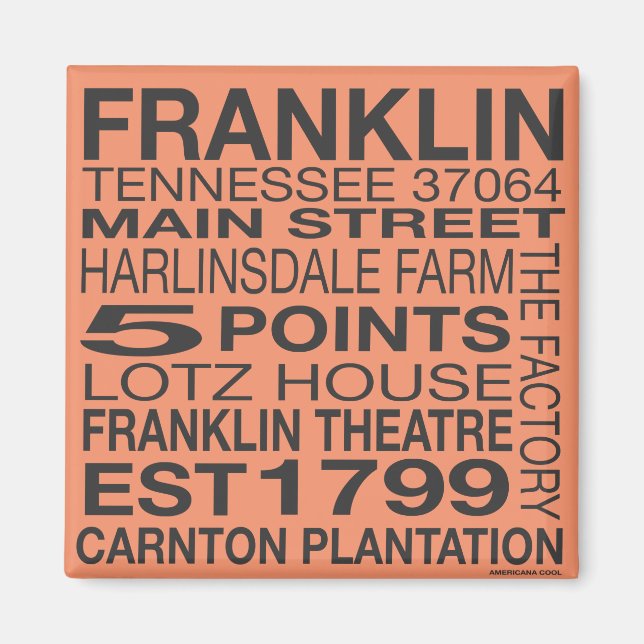 Íman Franklin Tennessee Magnet (Frente)
